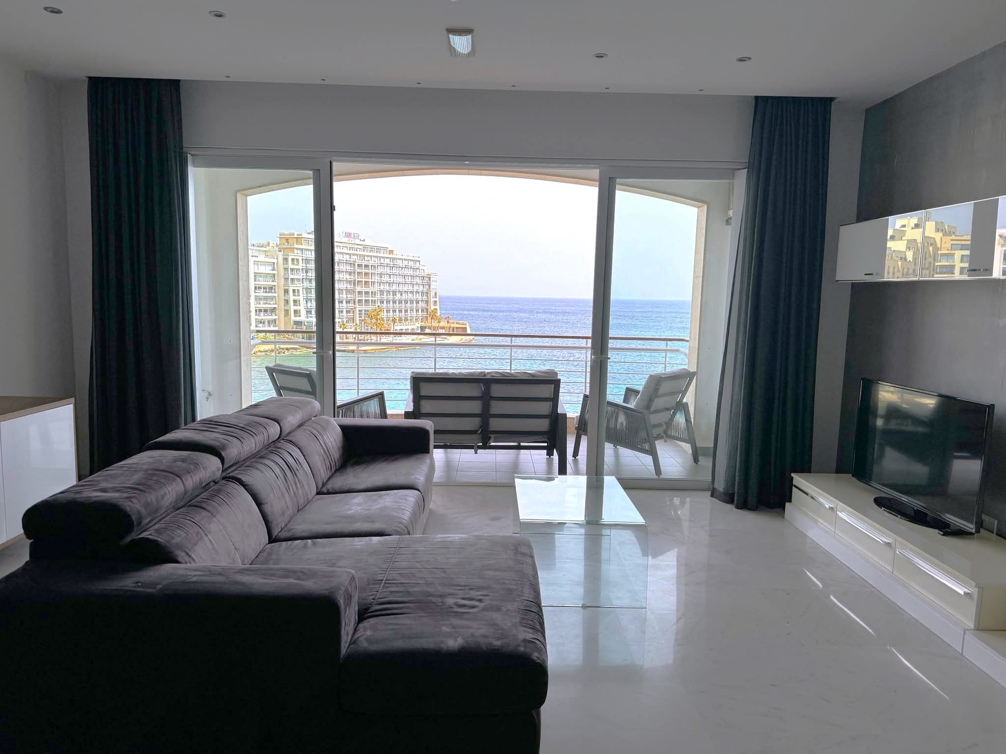 St. Julians – Modern Seafront Apartment with Spectacular Views – €2750/month – property photo