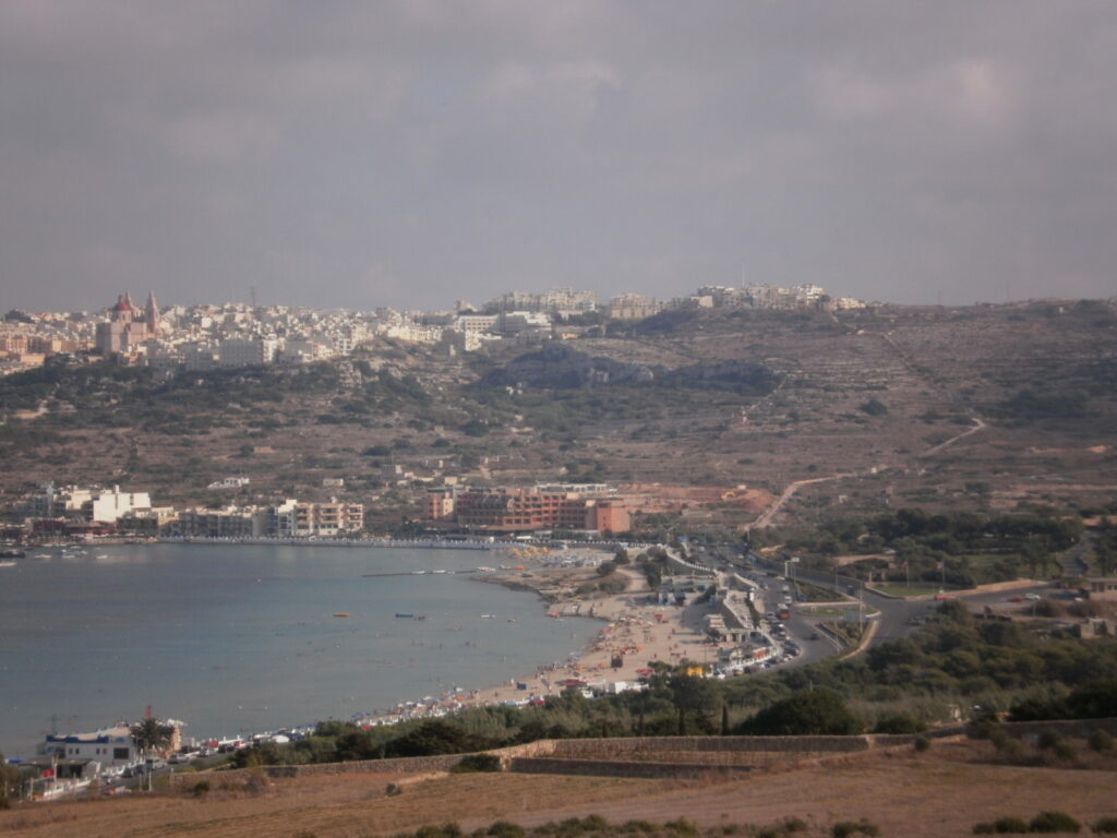 Mosta vs Mellieha - Mellieha village and bay view