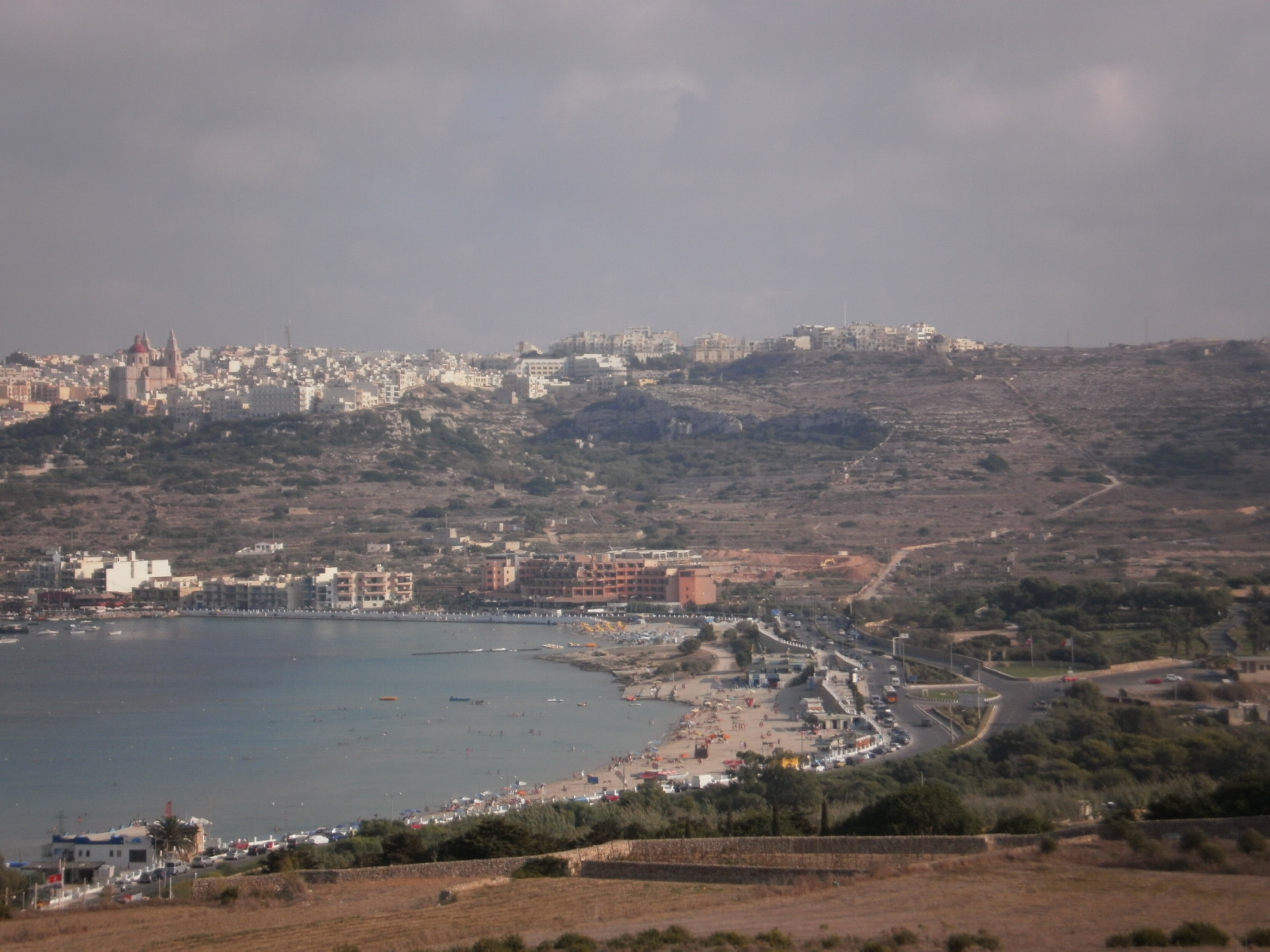 Mosta vs Mellieha - Mellieha village and bay view