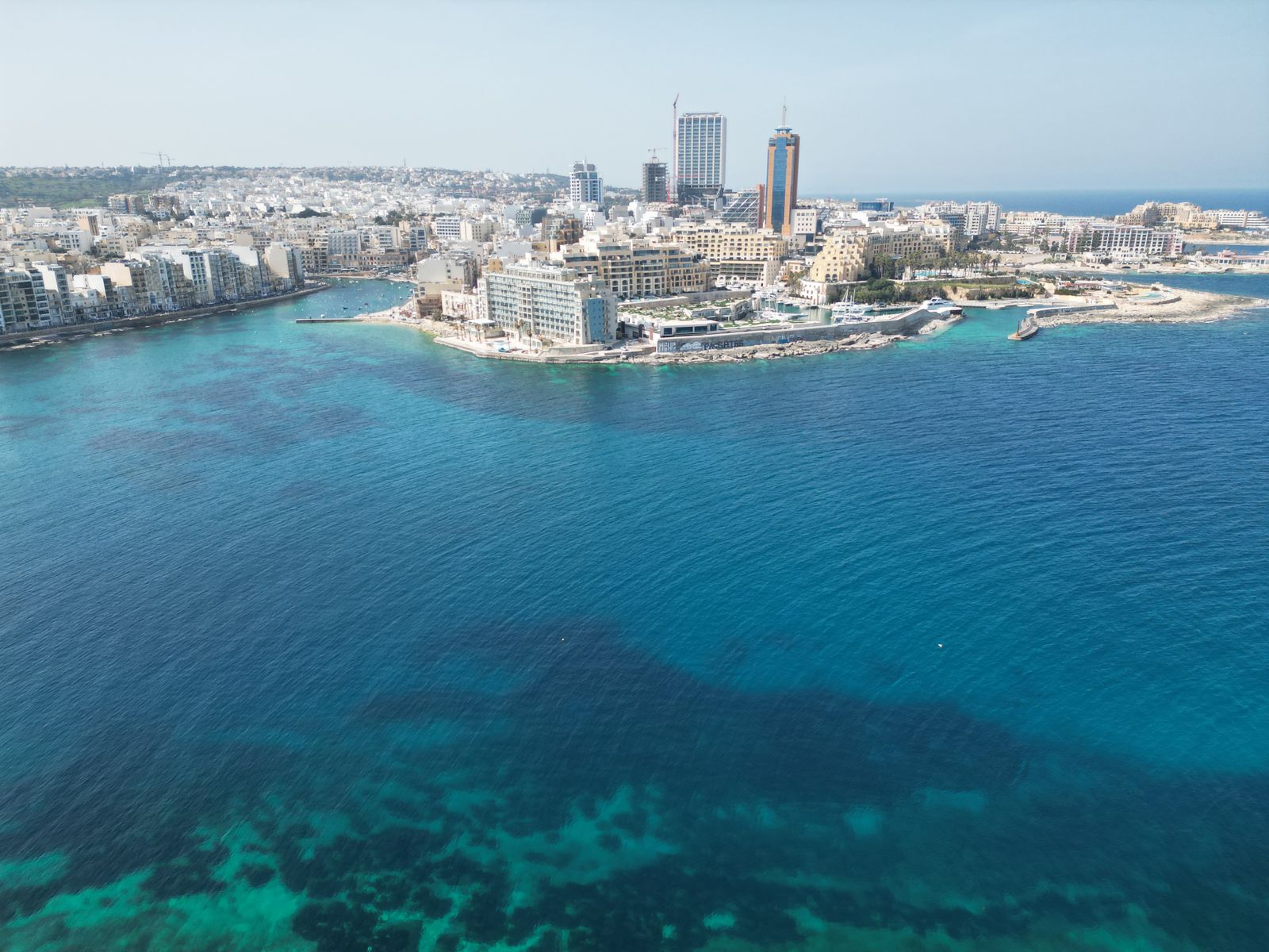 Balluta Bay coastline in St Julian’s, Malta