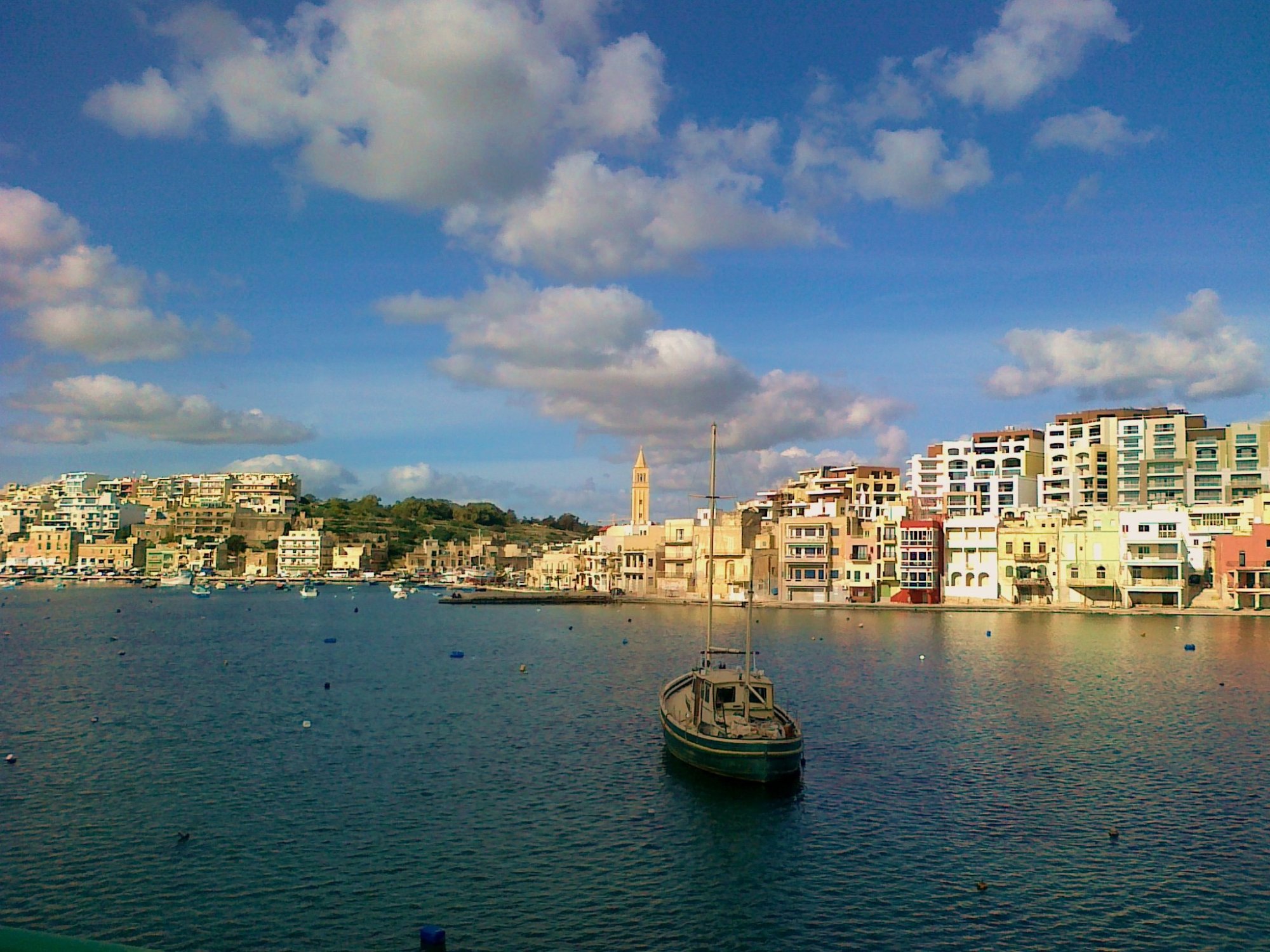 Marsaskala bay with traditional fishing boats, south-east Malta