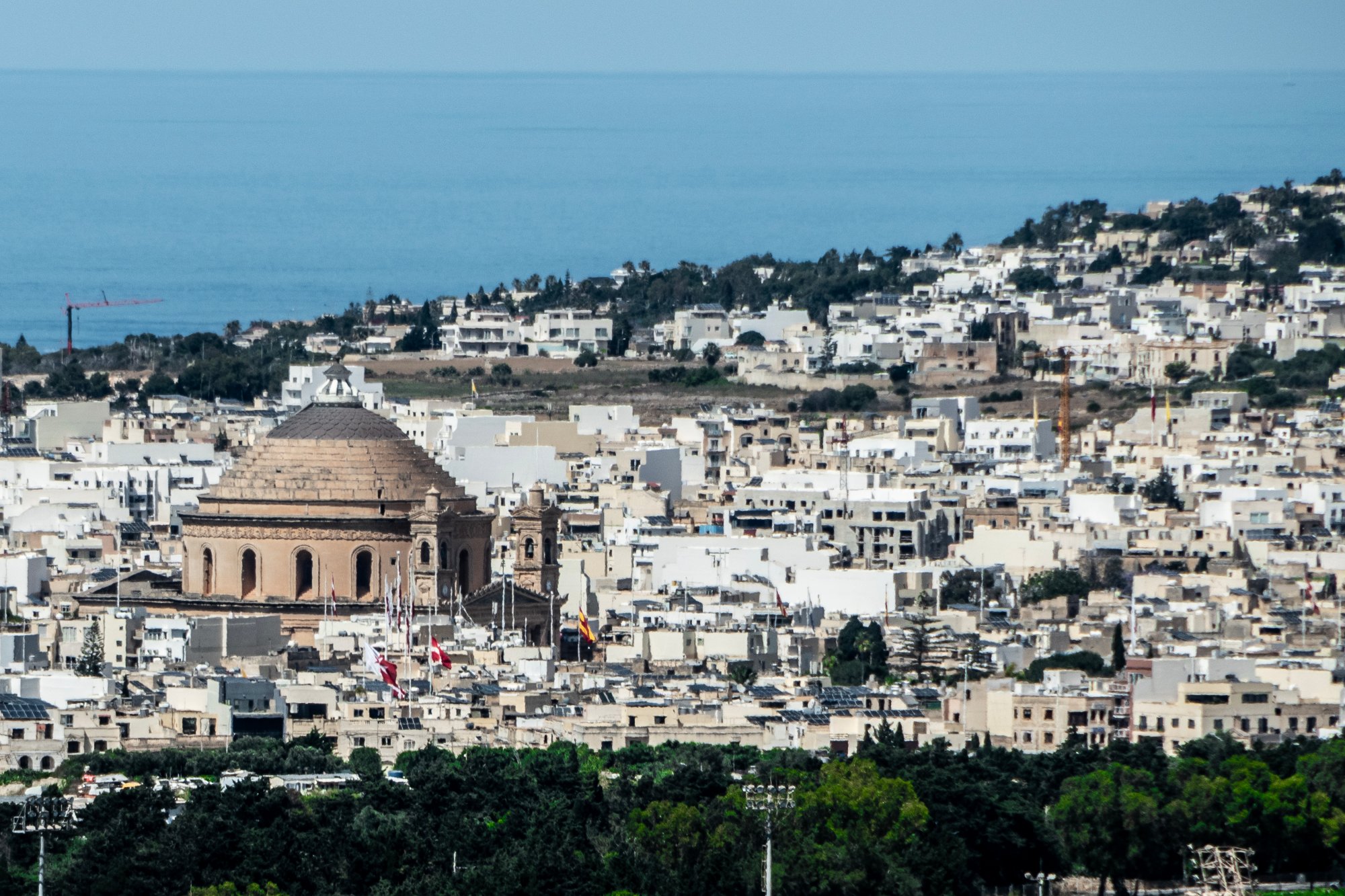 View of Mosta and its Rotunda from Mdina