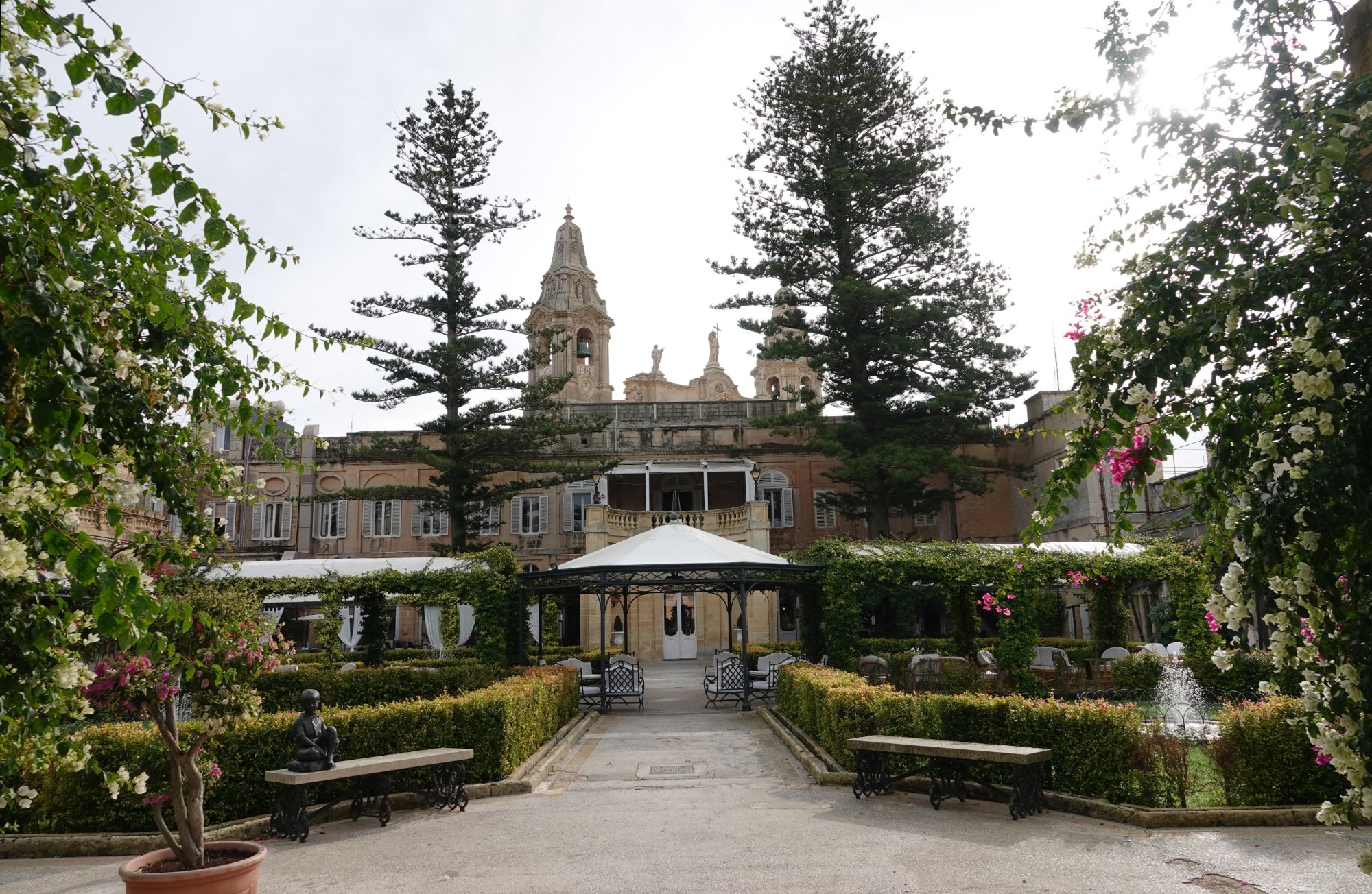 The formal gardens of Palazzo Parisio in Naxxar