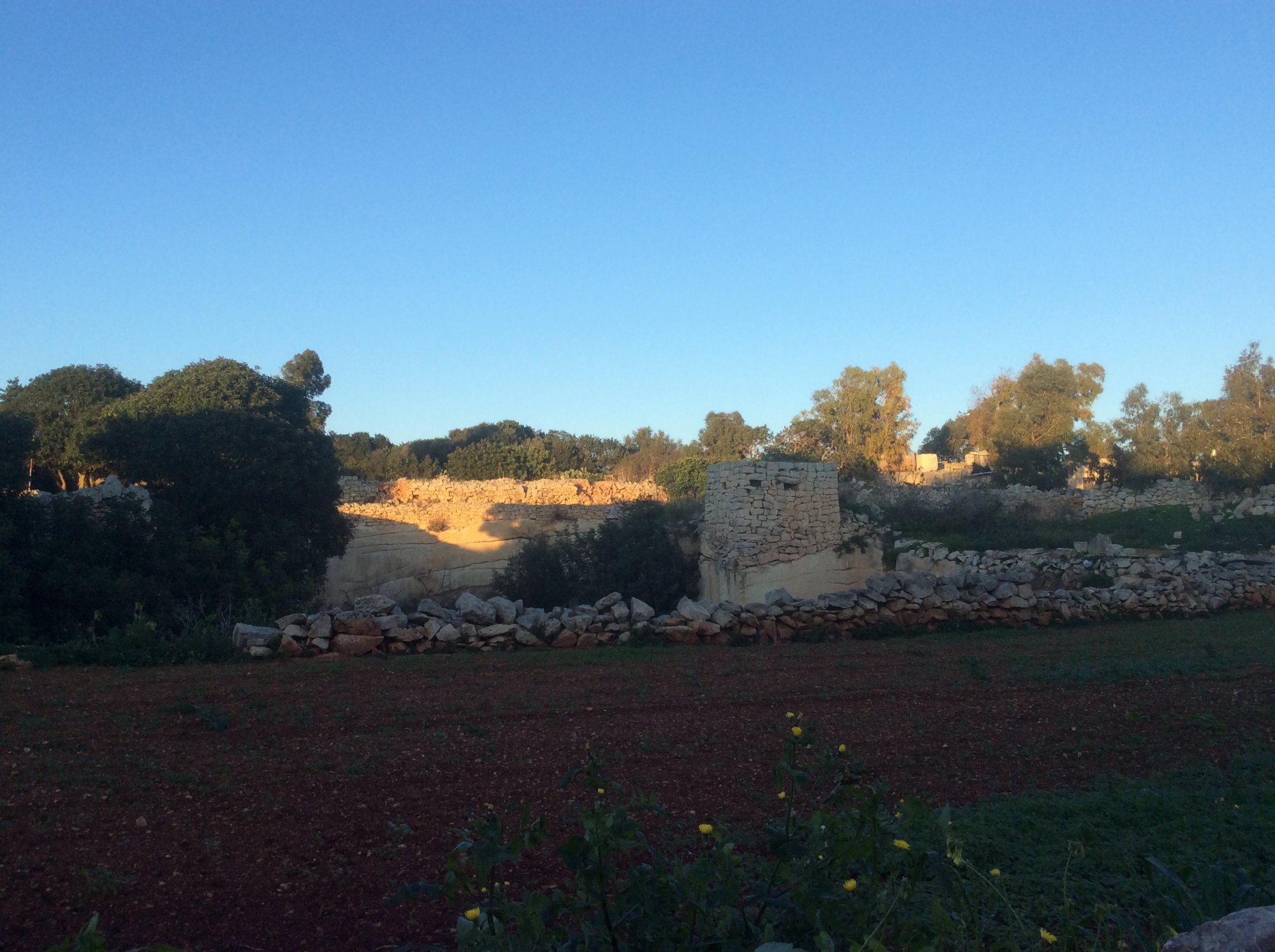 Countryside and old tower in San Ġwann