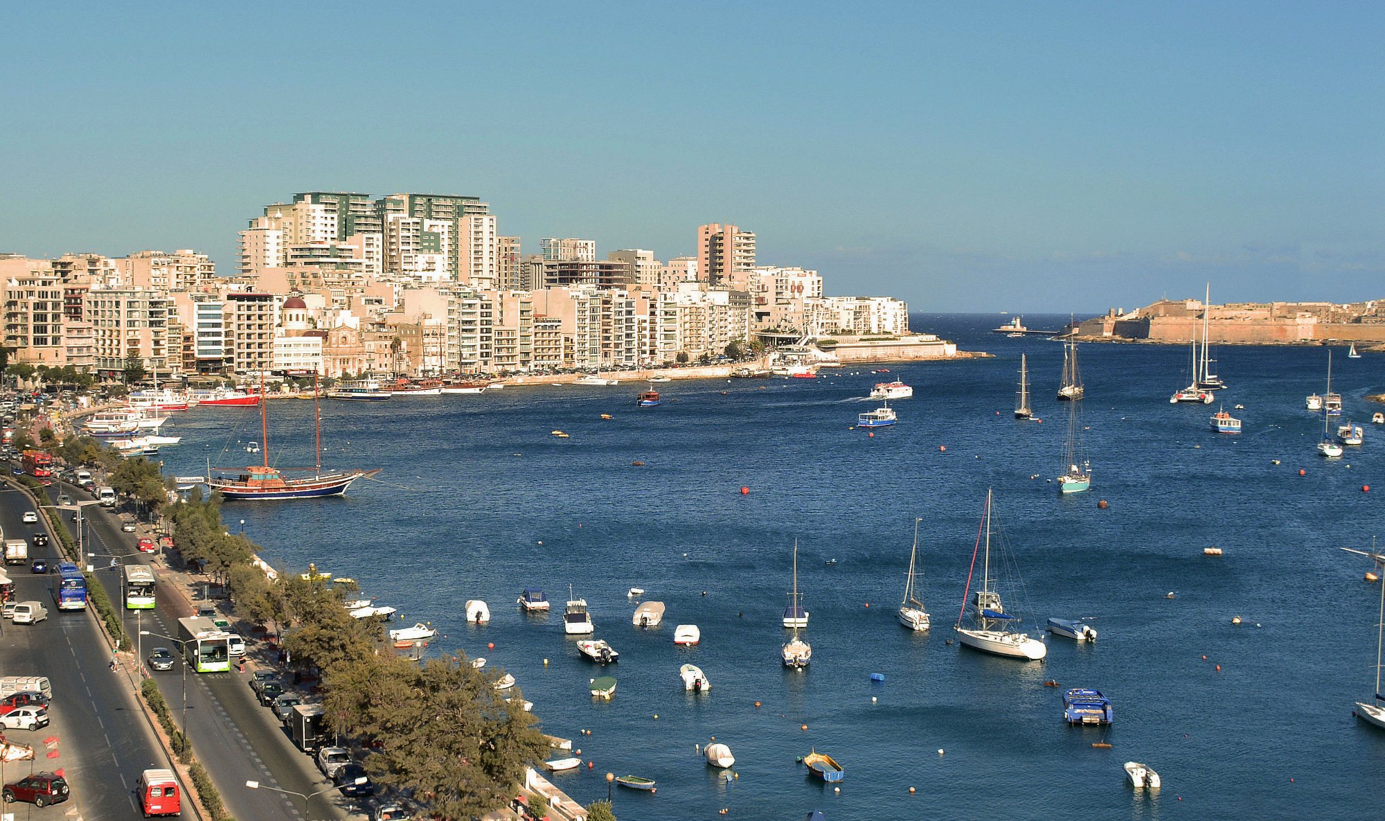 Sliema harbour and seafront, Malta