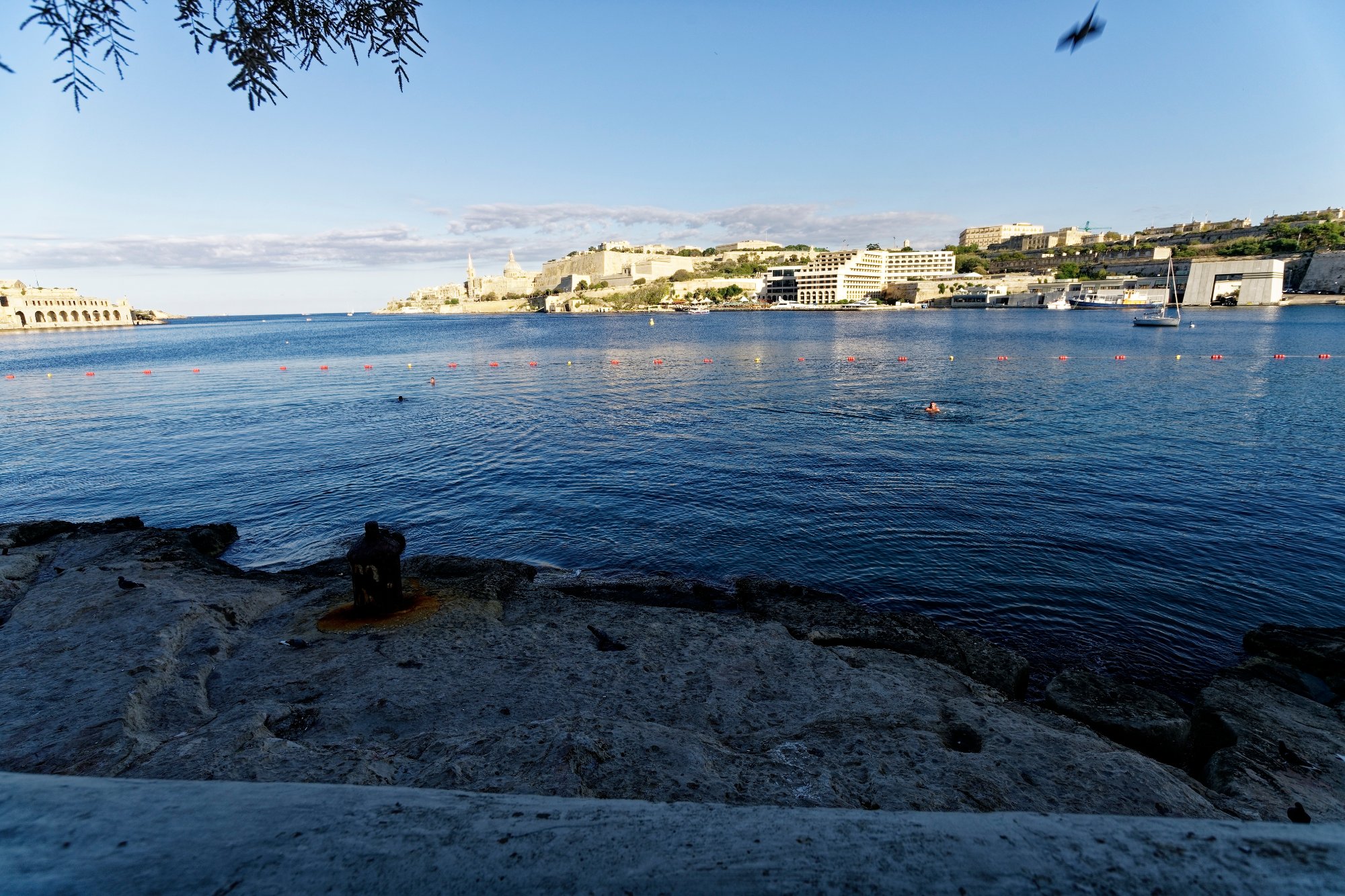 View across Marsamxett Harbour to Valletta from Ta’ Xbiex