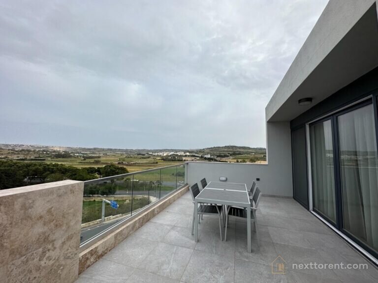 St Paul’s Bay – Modern Penthouse with Two Terraces and Country Views for rent in St Pauls Bay